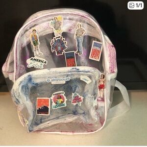 Kids Clear Backpack with Stickers